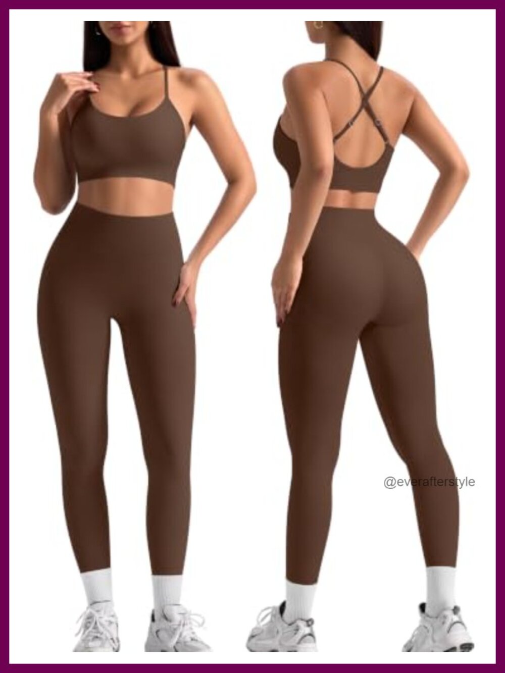 Women's 2-Piece Workout Set Sports Bra & Leggings Polyamide Elastane